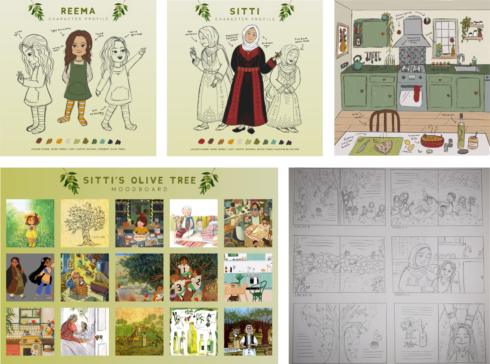 The Most Powerful Night character design, storyboarding, and page layout by Souqustudio
