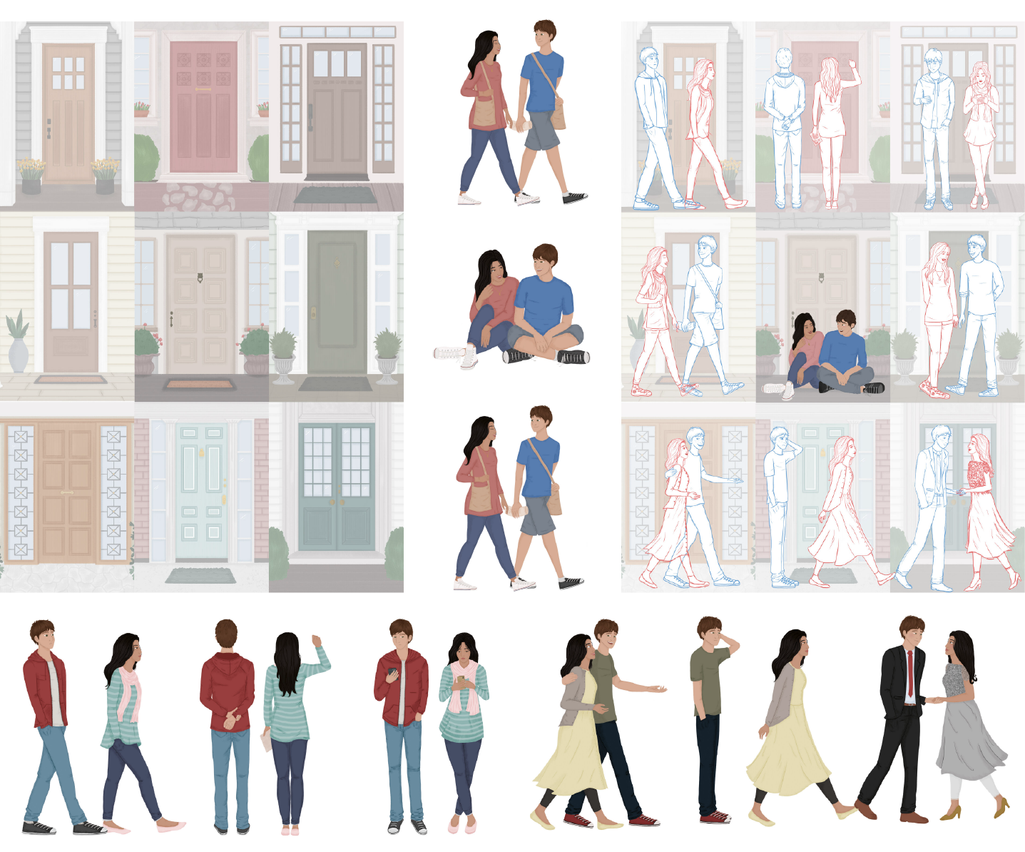 PicCollage illustration, pattern design, and hand lettering by Souqustudio